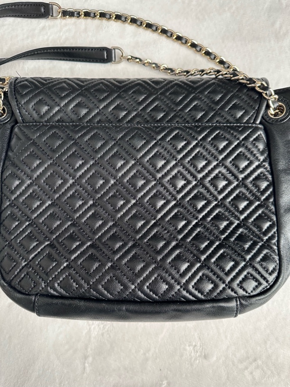 Tory Burch Black Marion Quilted Leather Convertible Shoulder Bag with Gold Chain - Picture 3 of 7